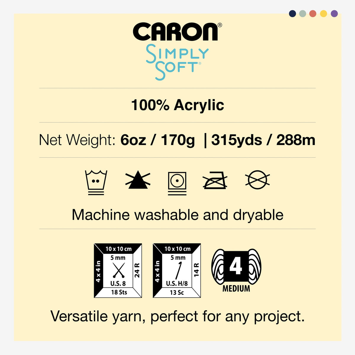 Caron® Simply Soft® Yarn, #4 Medium Acrylic Yarn, 6oz/170g, 315 yds, Soft Pink