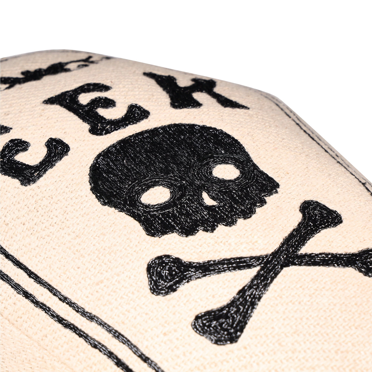 Eek Tombstone-Shaped Decorative Pillow, Black and Beige, 10" x 15", Halloween by Way To Celebrate