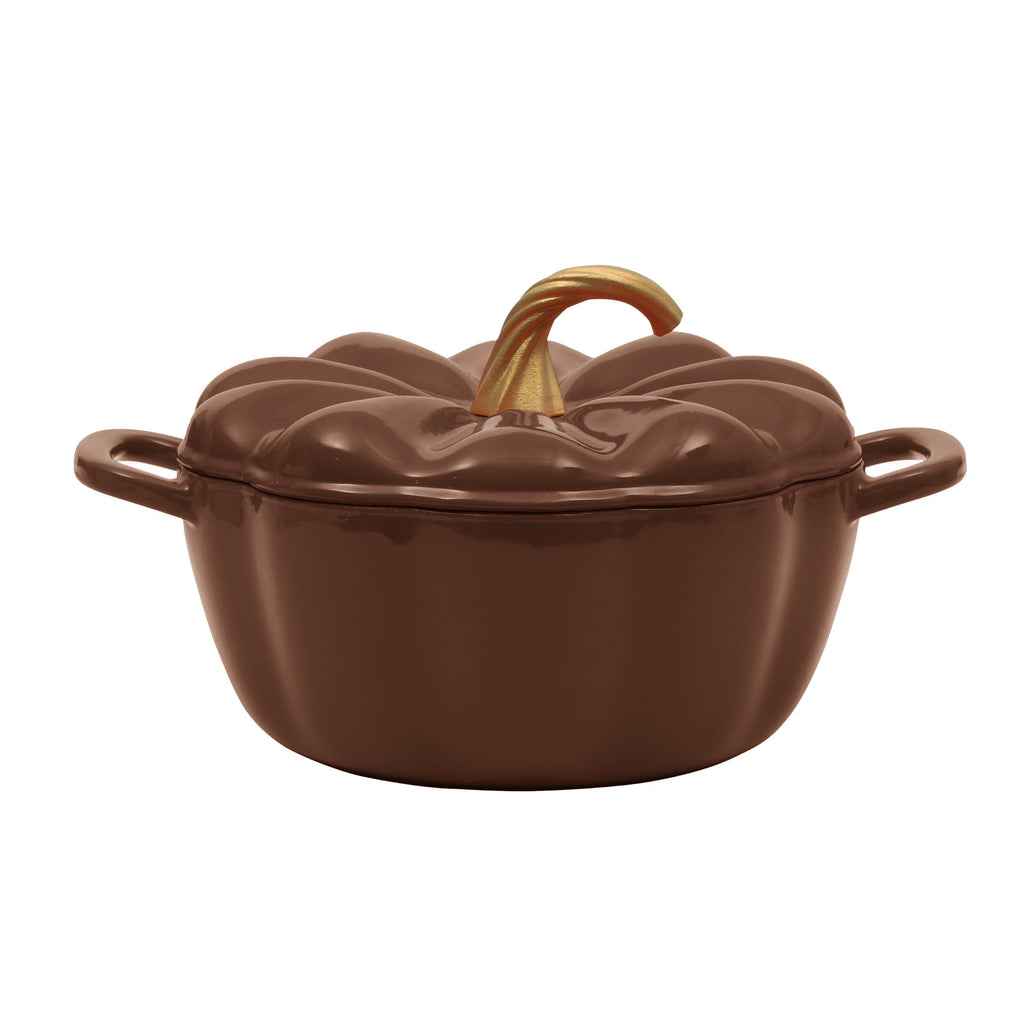 The Pioneer Woman 3.5-Quart Pumpkin Enameled Cast Iron Dutch Oven, Linen