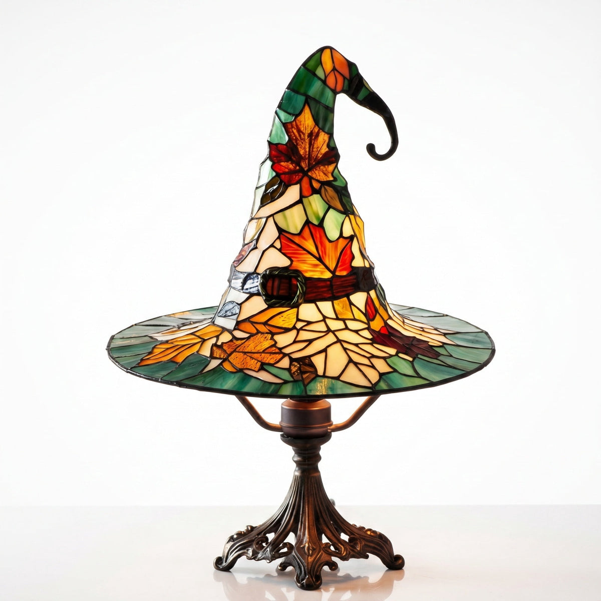 Halloween Decor Witch Hat Lamp, LED Halloween Night Light, Halloween Decorations Indoor, Witchy Decor for Shelf Mantel Table, Gothic Home Decoration