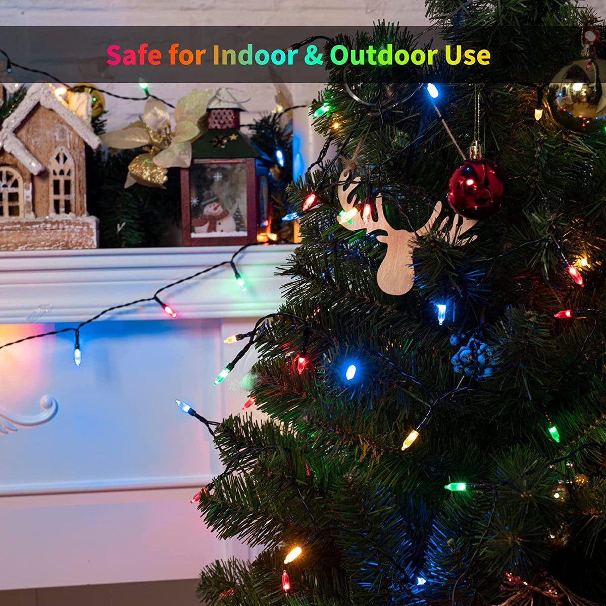 Morttic 2 Pack Orange String Lights 16.4Feet 50 LED Battery Operated Waterproof Mini Fairy Lights Show with 8 Modes for Outdoor Indoor Patio Xmas Tree Birthday Party Holiday Christmas Decorations