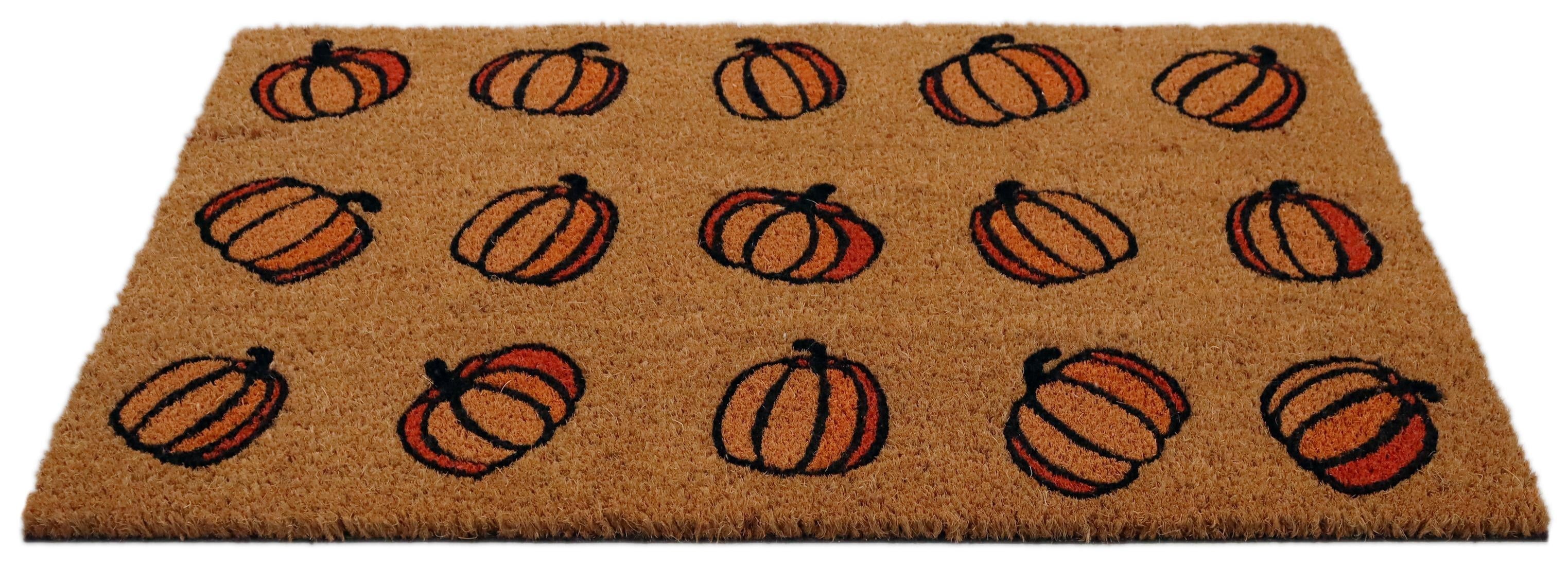 Way To Celebrate Pumpkin Halloween Coir Doormat, 18 in x 30 in