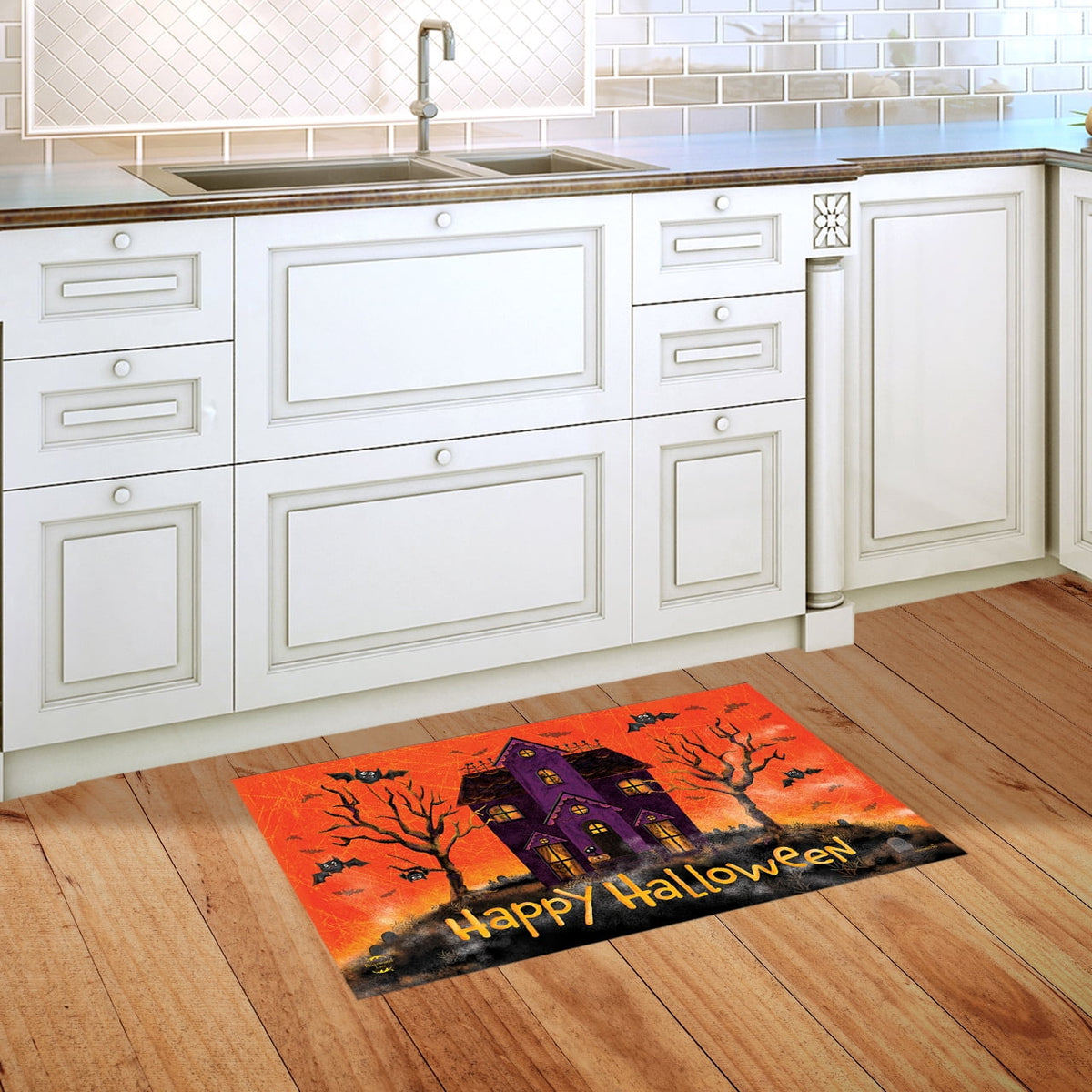 Briarwood Lane Halloween Doormat 30x18 Indoor Outdoor Spooky House For Halloween Doormat