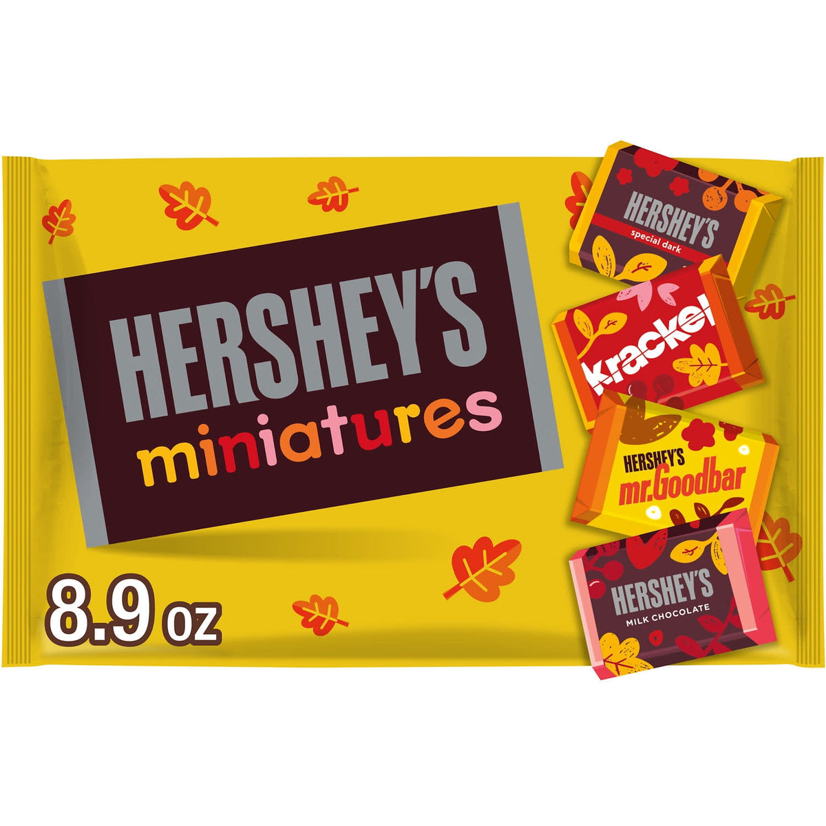 Hershey's Miniatures Assorted Chocolate, Fall Candy Bag, 8.9 oz