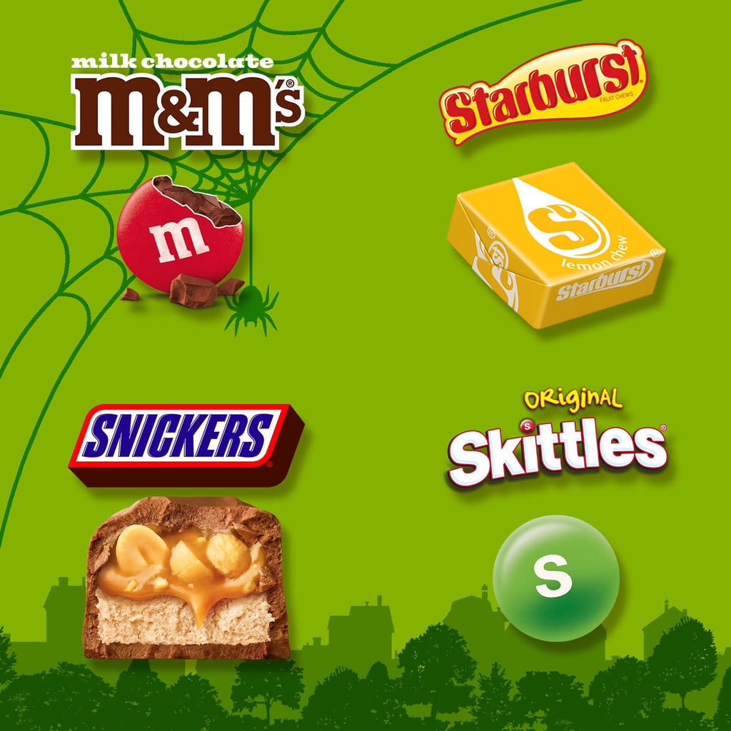 M&M's, Skittles & More Fun Size Halloween Candy Variety pack, 65 Ct Bulk Bag