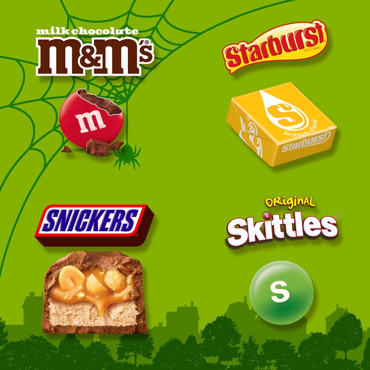 M&M's, Skittles & More Fun Size Halloween Candy Variety pack, 65 Ct Bulk Bag