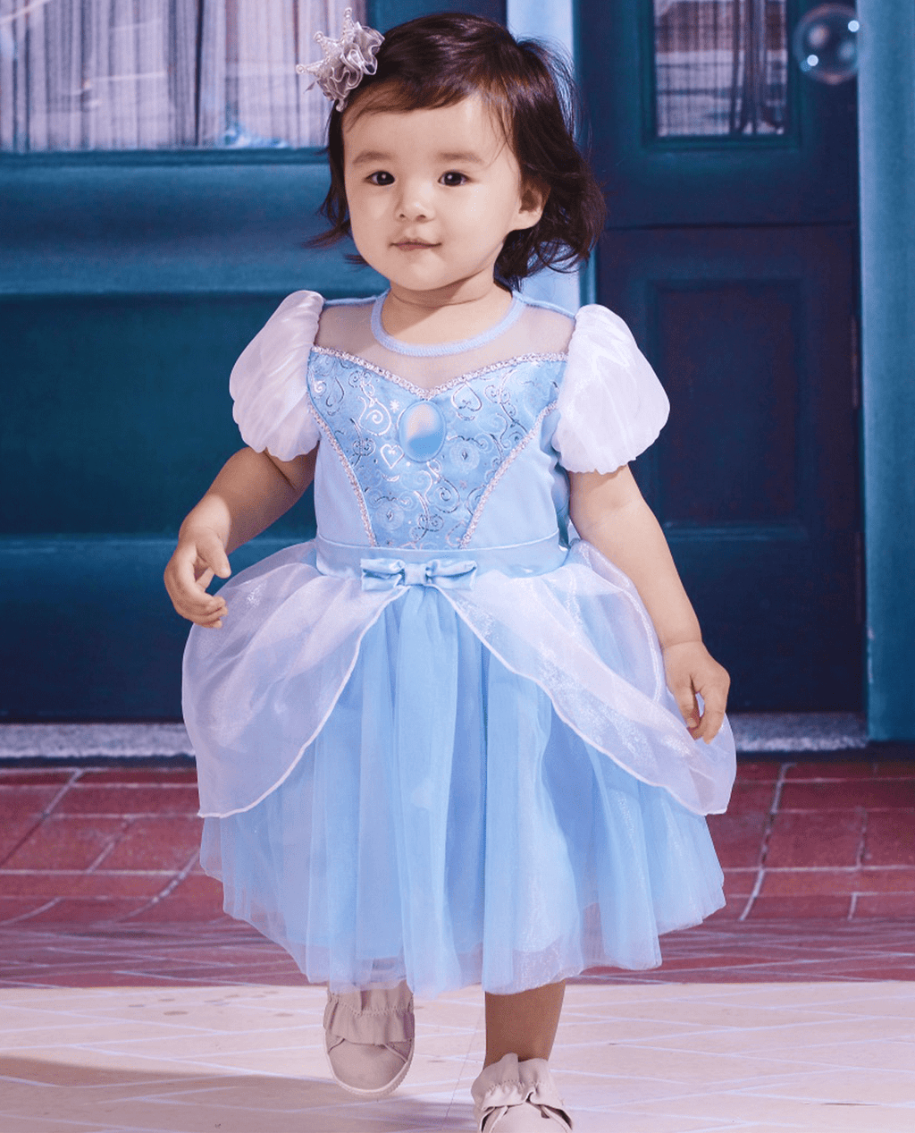 IKALI Baby Girls Princess Costume Dress up Clothes, Toddler Tutu Blue Outfit for Birthday Party 6M-4T