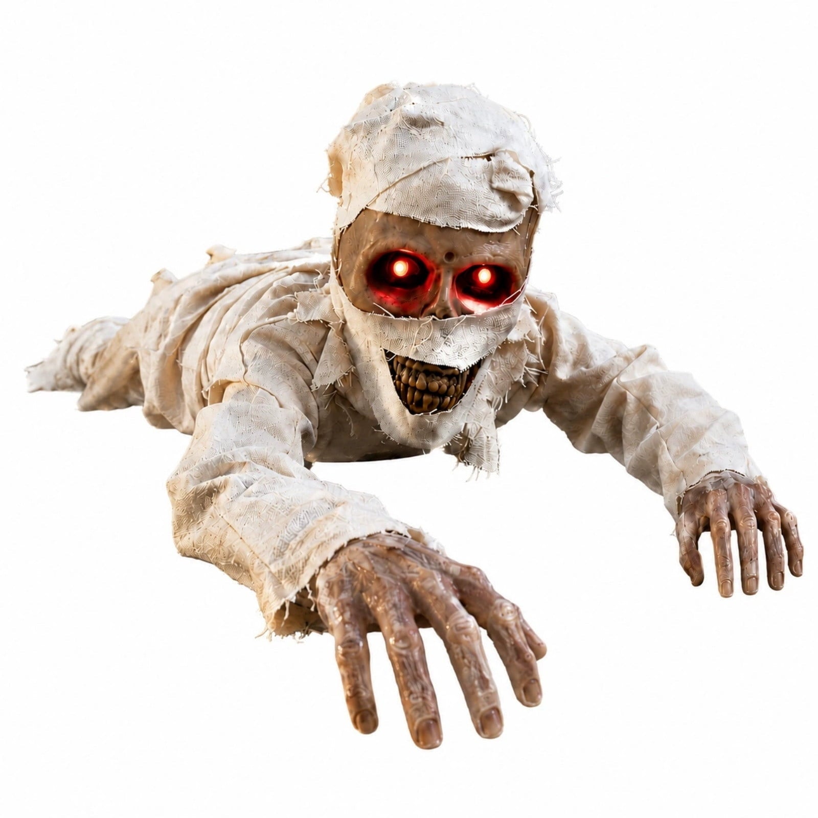 Diceymbol Animated Crawling Ghost Halloween Prop with Sound and Red Light Up Eyes for Yard Porch Party Decor 17 Inch