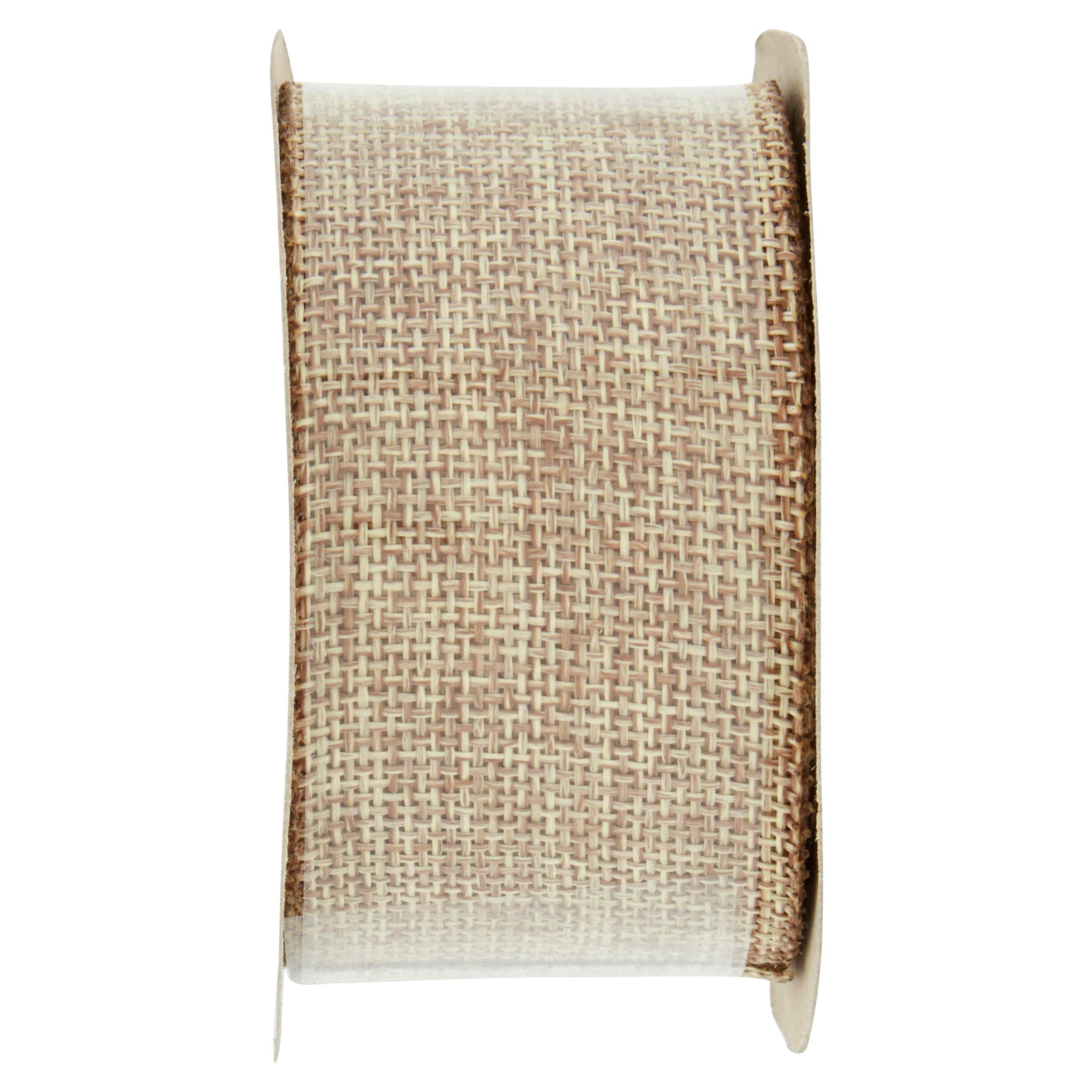 Offray Ribbon, Torrid Orange 1 1/2 inch Woven Burlap Woven Ribbon, 9 feet