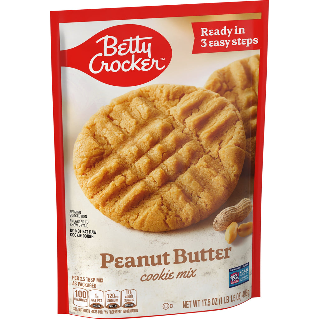 Betty Crocker Peanut Butter Cookies, Cookie Baking Mix, 17.5 oz