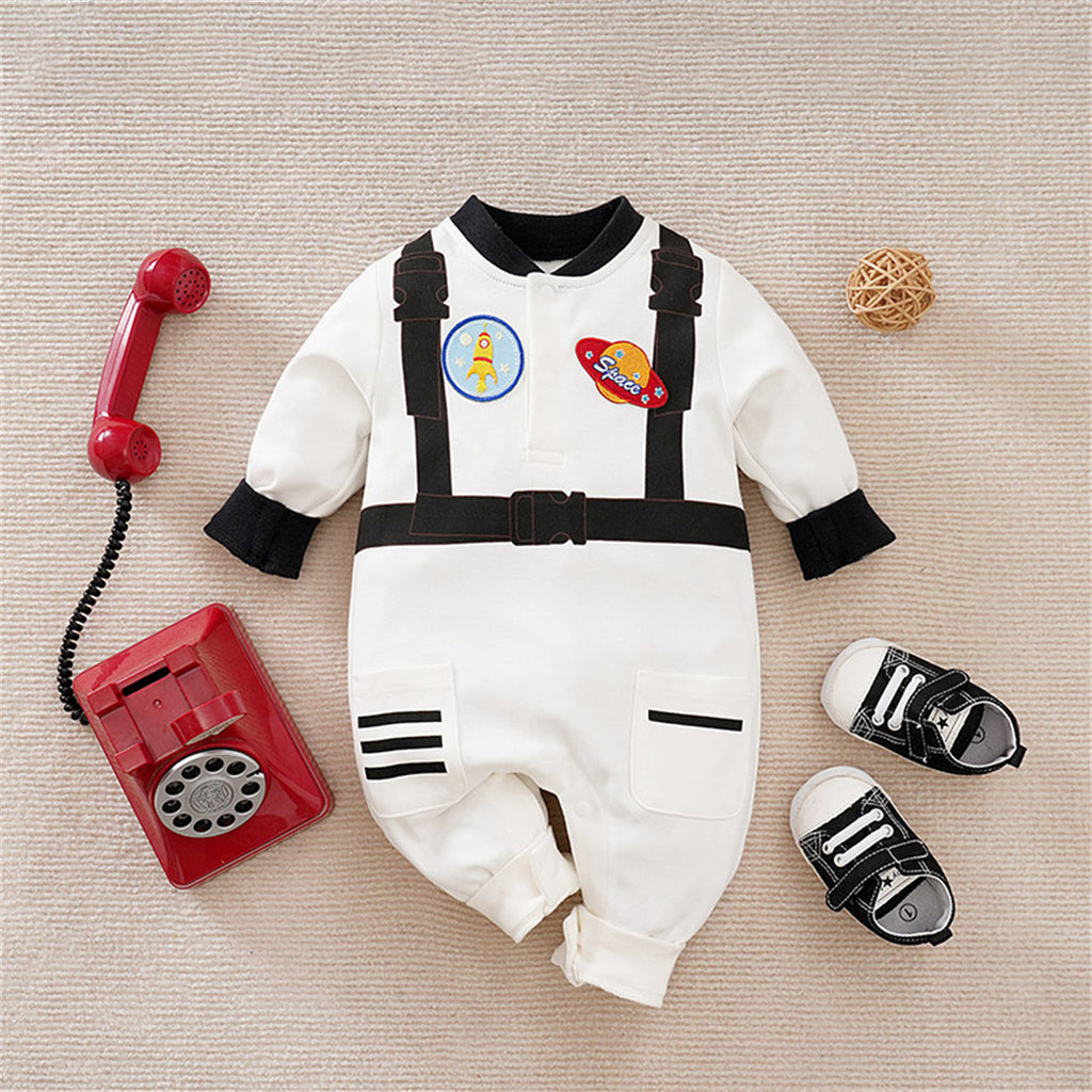 WIBACKER Baby Infant Boy Armor Printed Outfits 100% Cotton Newborn Boy Cosplay Party Jumpsuit Halloween Christmas Rompers