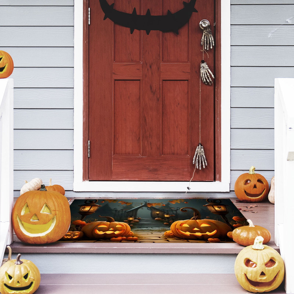 Vggrvlo Under5 Halloween Kitchen Rugs Mats for Floor Non Slip Extra Thick Chenille Door Mat Machine Washable Bath Mats Halloween Decorations