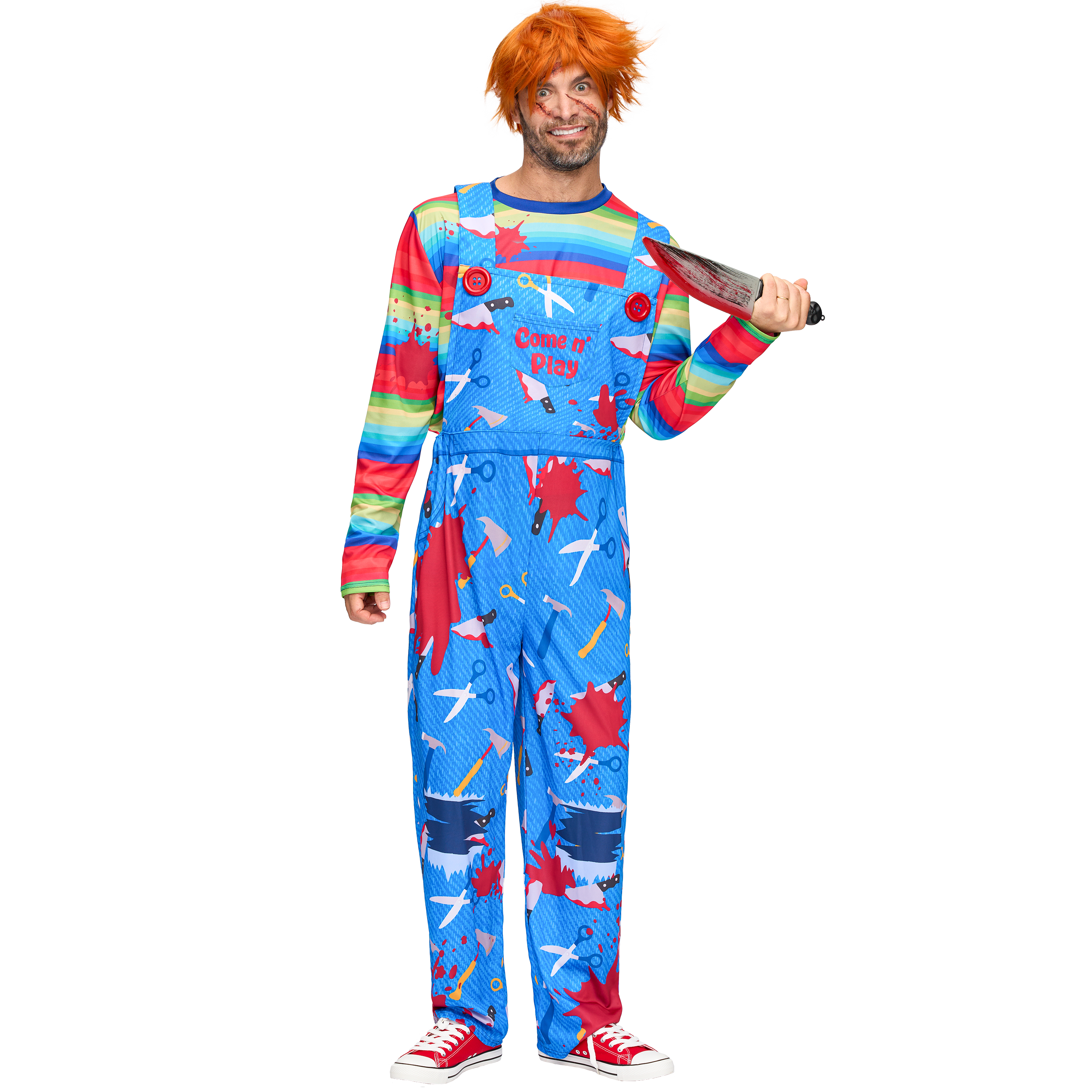 Joyfy Creepy Doll Costume for Women, Family Matching Killer Doll Costume for Halloween Fancy Dress up Cosplay