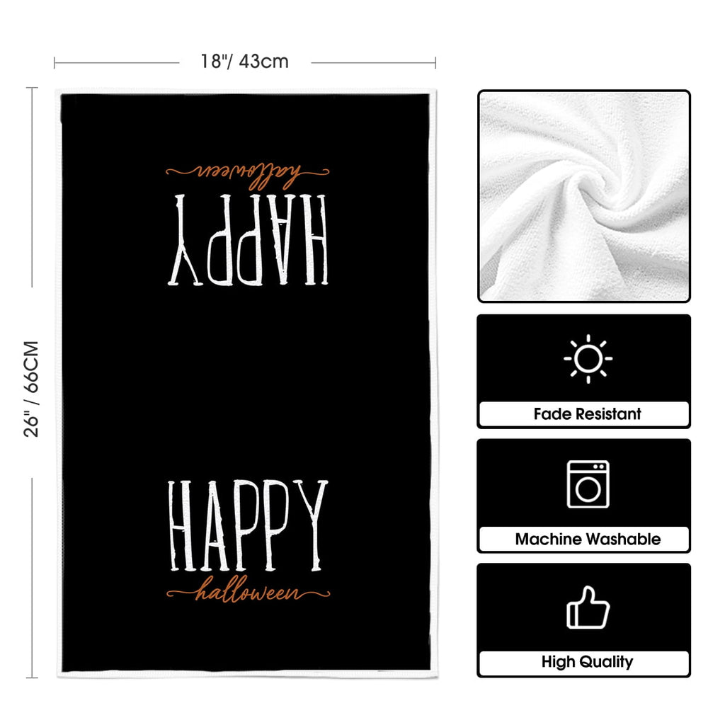 Sm:)e Pumpkin Ghost Bat Happy Halloween Dish Towels Set of 4, 18x26 Inch, Seasonal Holiday Hand Towels for Kitchen and Dining Table