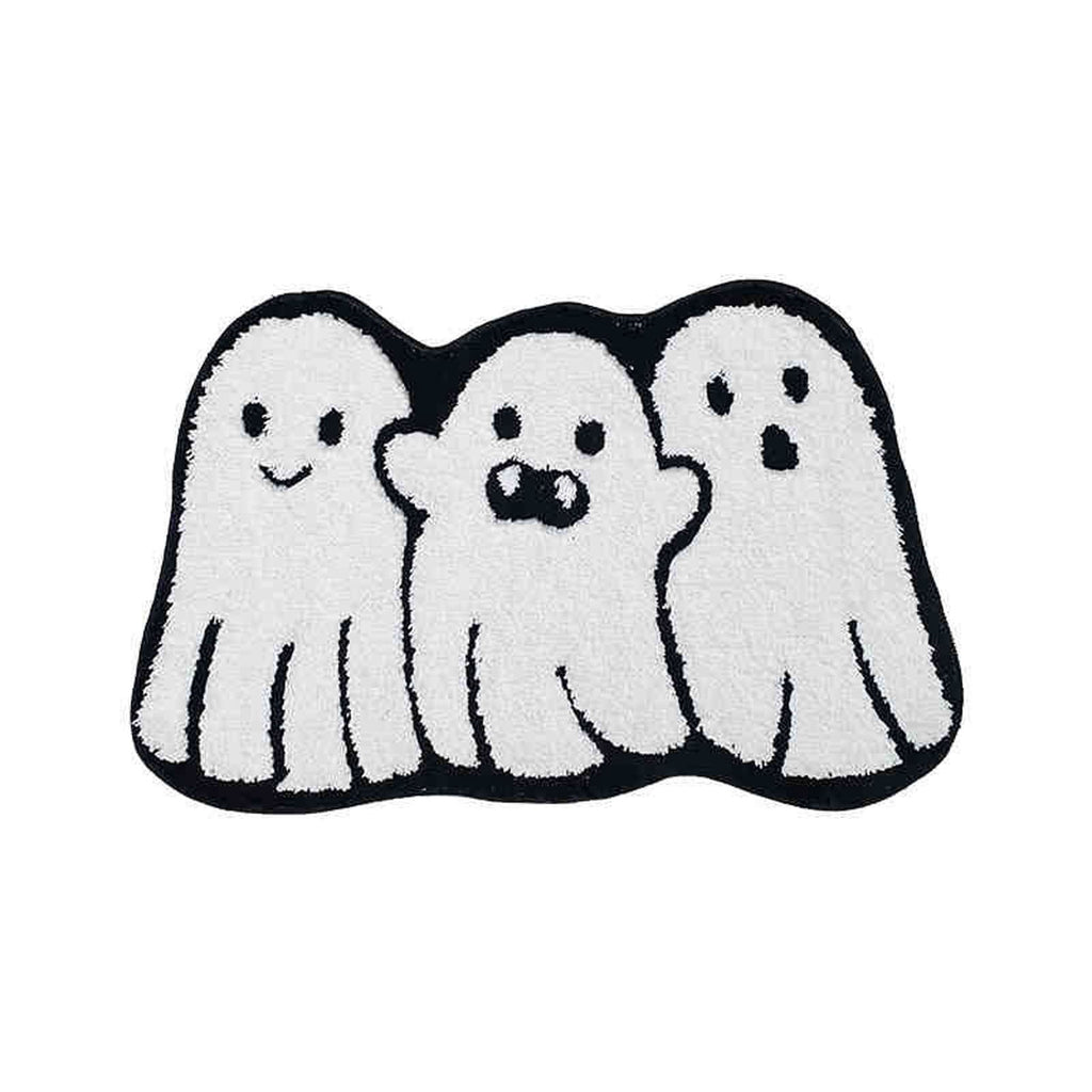 Halloween Bath Mat Ghost Multicolor Irregular Mat 27.56x17.72in Polyester Skidproof & Absorbent for Bathroom Entryway Living Room Halloween Door Mat by MPOISVA