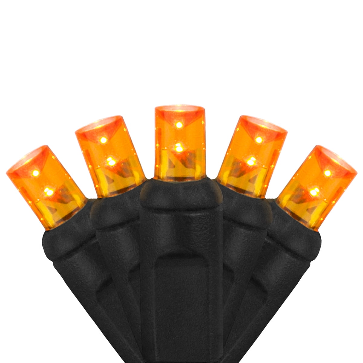 70 LED Purple and Orange String Lights for Halloween Displays Party Decoration, 24', Indoor Outdoor Black Wire