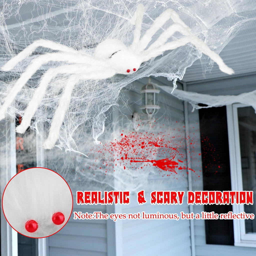 Innens 11.8ft Halloween 144 LED Purple Spider Web Lights with 35" Giant Spider Light up Cobweb Halloween Decorations for Indoor Ourdoor Garden Yard Home Patio (Black, 1Pc)