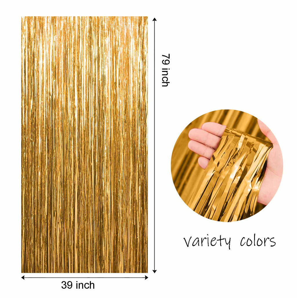 Sm:)e 2-Pack Light Bright Silver Foil Fringe Curtains for Events - Birthday, Wedding, Graduation, Christmas, Baby Shower, various festivals Decor Photo Booth Fun!