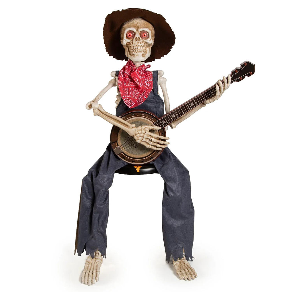 Halloween Express 39" Animated Skeleton Playing Banjo Decoration
