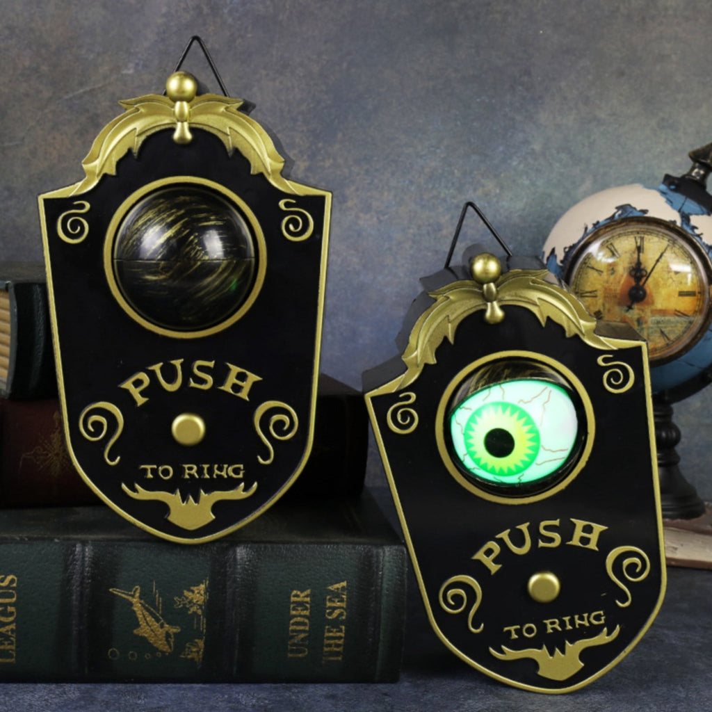 Halloween Decoration, Halloween Doorbell, Haunted Doorbell Animated Eyeball Halloween Decor with Spooky Sounds, Haunted House Halloween Prop Decoration, 4.3x7.1"