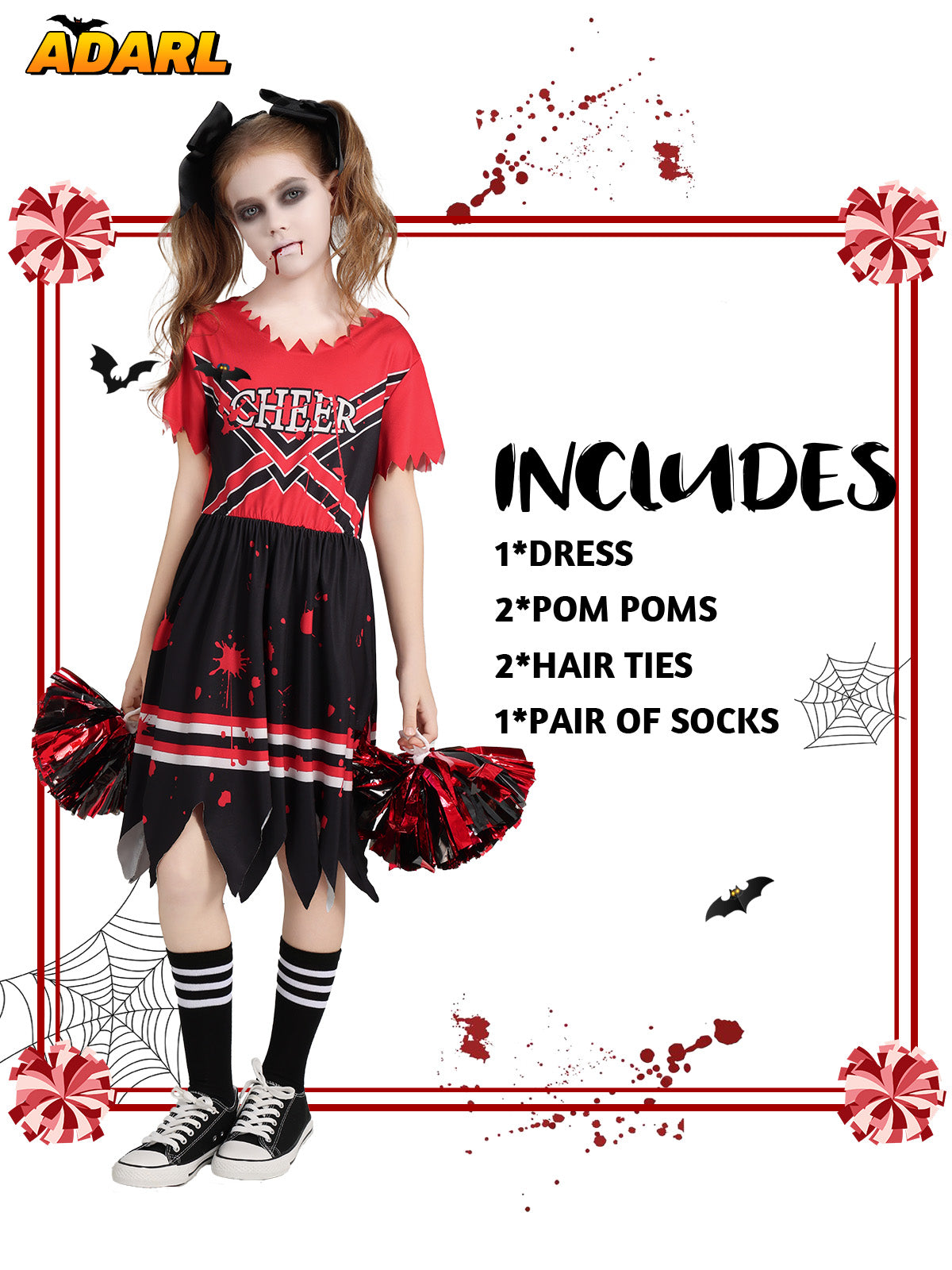 Little Girls Holiday Outfits Short Sleeve Tutu Skirt + Leggings + Arm Sleeves Set, Size 4-8 Years