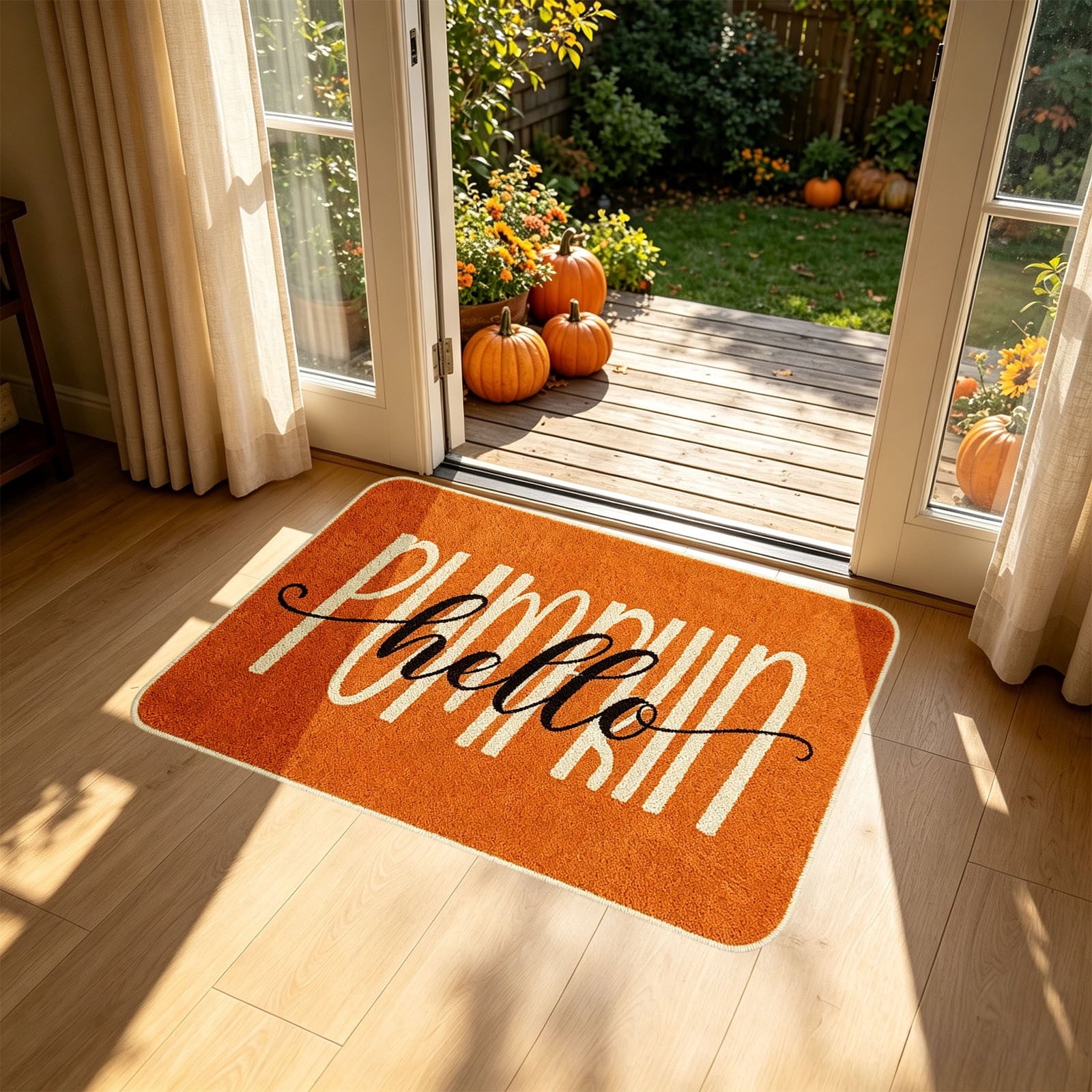 Autumn Door Mat for Entryway, 16x24 Inch, Fall-Themed Floor Doormat for Home Decor, Non-Slip Rug Mat for Living Room, Kitchen, Bedroom, Gifts for Fall Lovers (E)