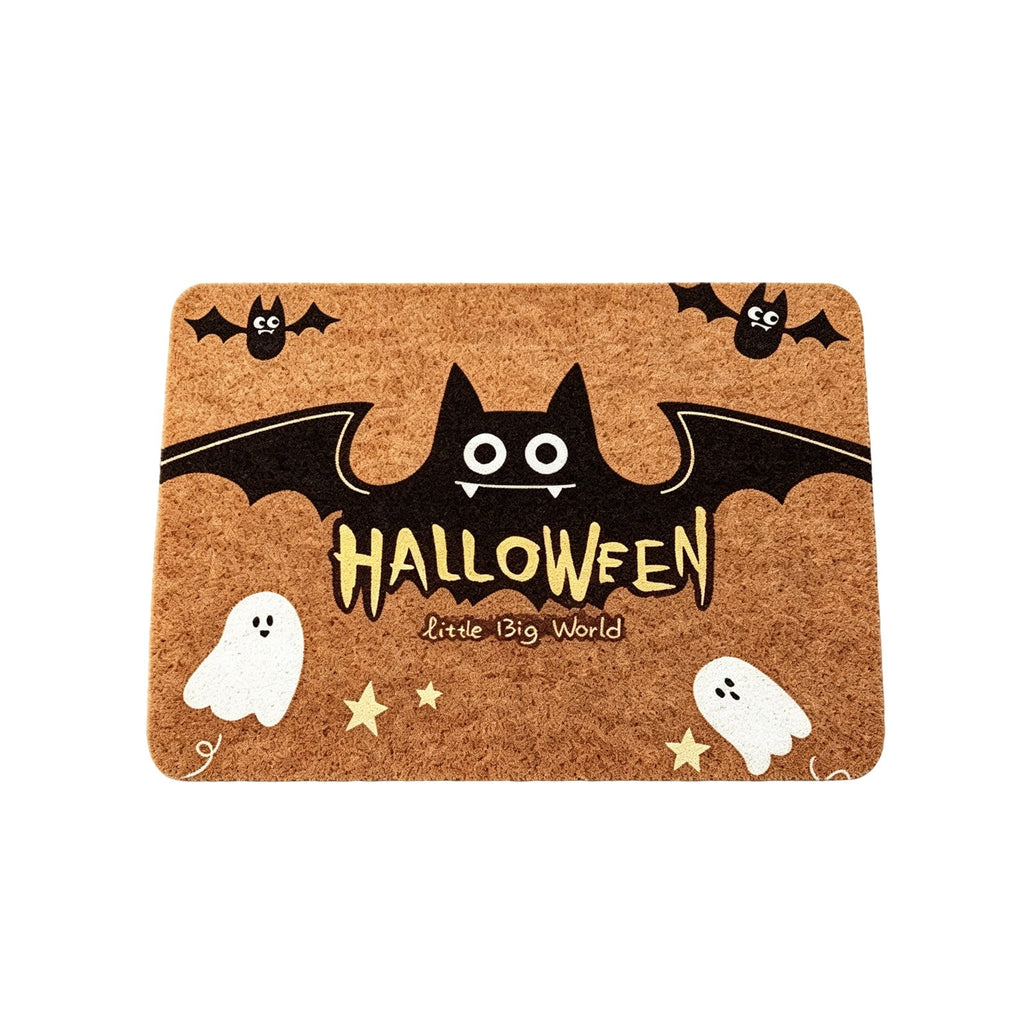 Halloween Doormat Vintage Retro Style Mat 23.6x15.7in Secure-Grip Absorbent Coir Look Entryway Rug for Front Porch Indoor Outdoor Decor by OVFUIZ