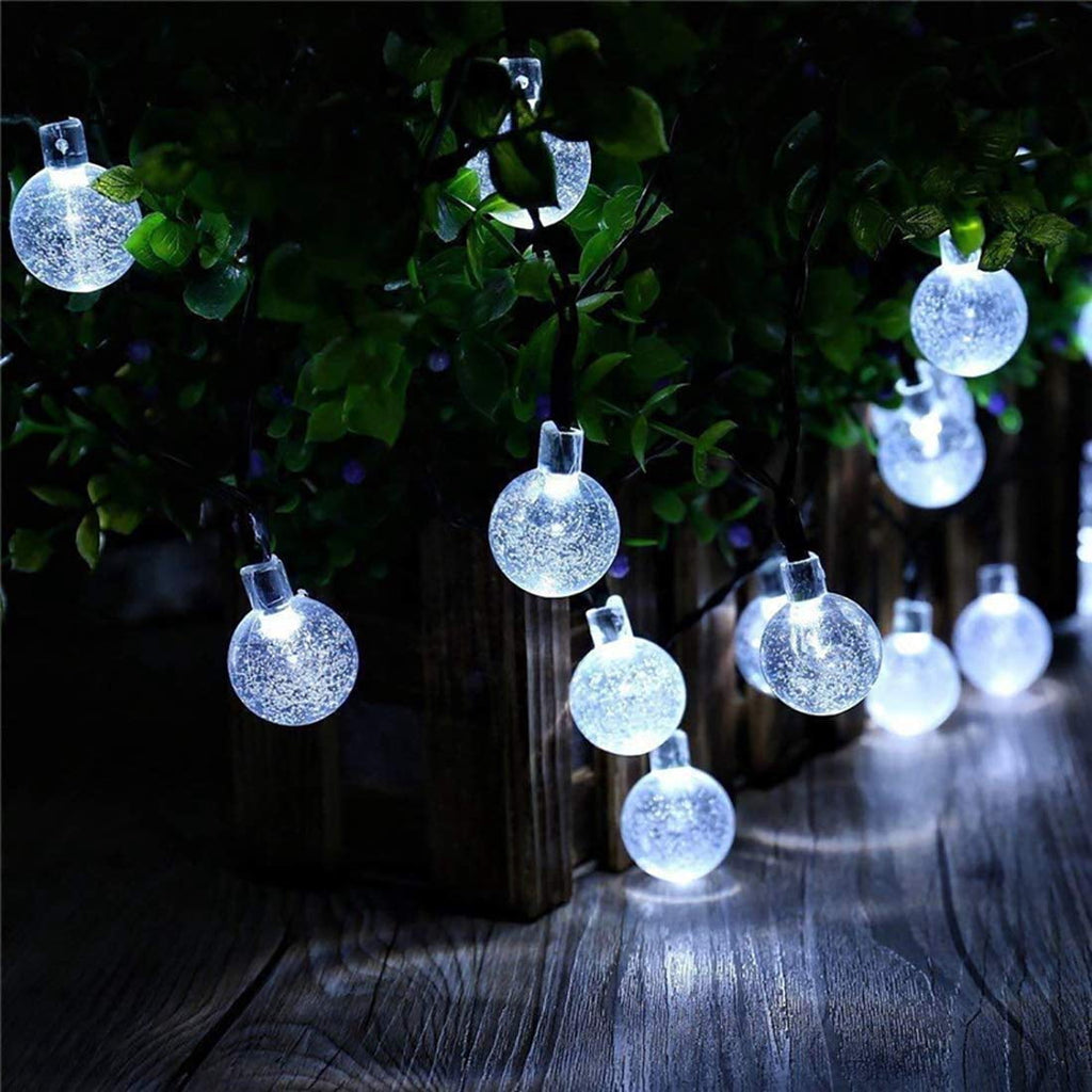LINLIN Solar Crystal Ball String Lights,Waterproof LED Bubble Globe Solar Fairy Lights 8 Mode Ball String Lights for Bistro Garden Yard Home Party Wedding Christmas Decoration