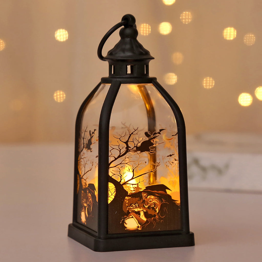 Halloween Decorations Indoor Candle Lantern With LED Lights Hanging Spooky Halloween Lanterns For Indoor Outdoor Home Room Door Party Decor