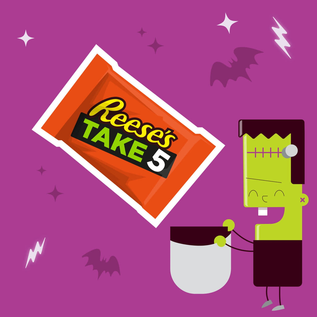 (2 pack) Reese's Take 5 Pretzel, Peanut and Chocolate Snack Size Halloween Candy, Bag 11.25 oz