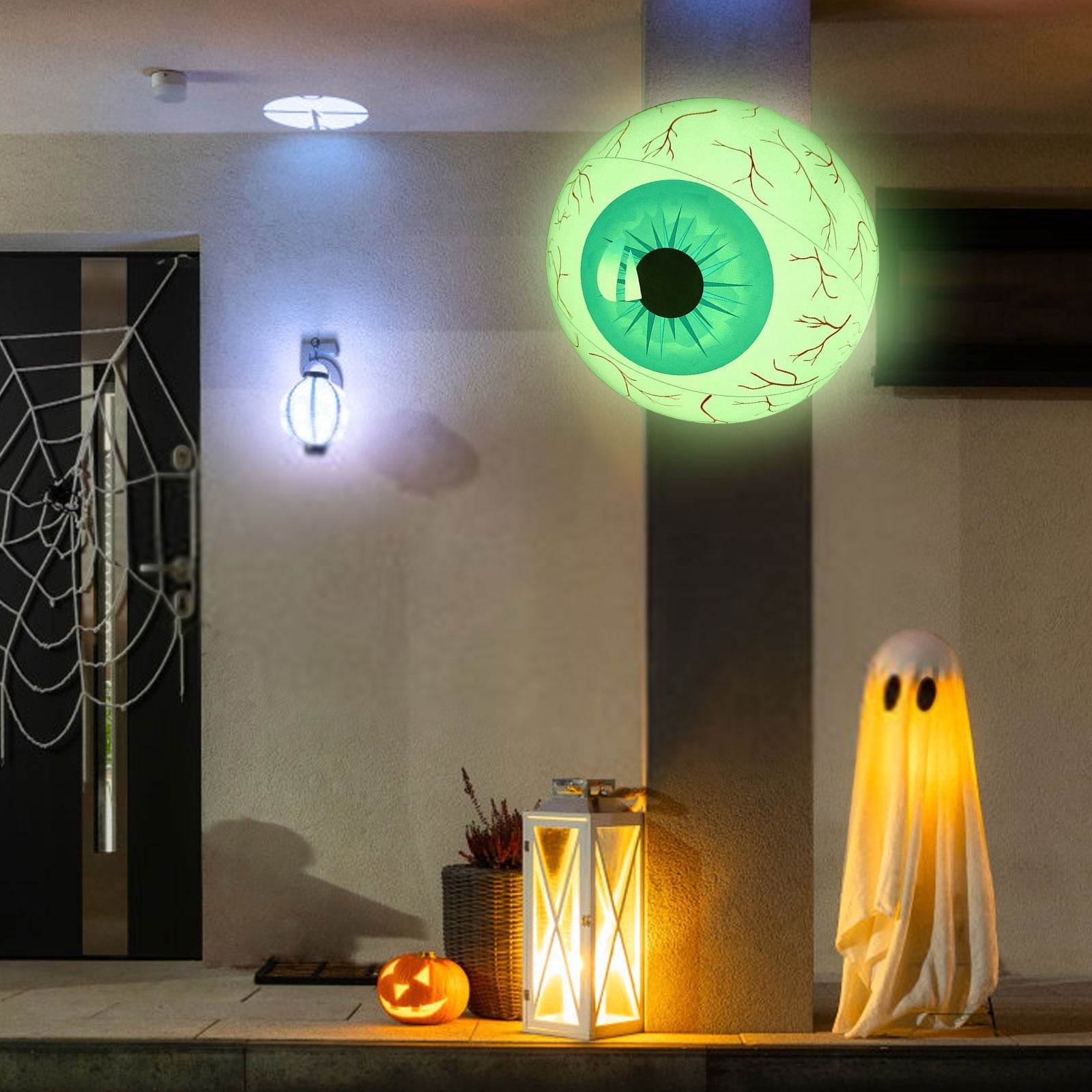Kdkad Halloween Inflatables Large Set of Eyes Decoration, 23.6 Inch Large LED Glowing Eyes Inflatable Set, Blow Ups Eyes for Yard Horror Parties & Blow-Up Displays