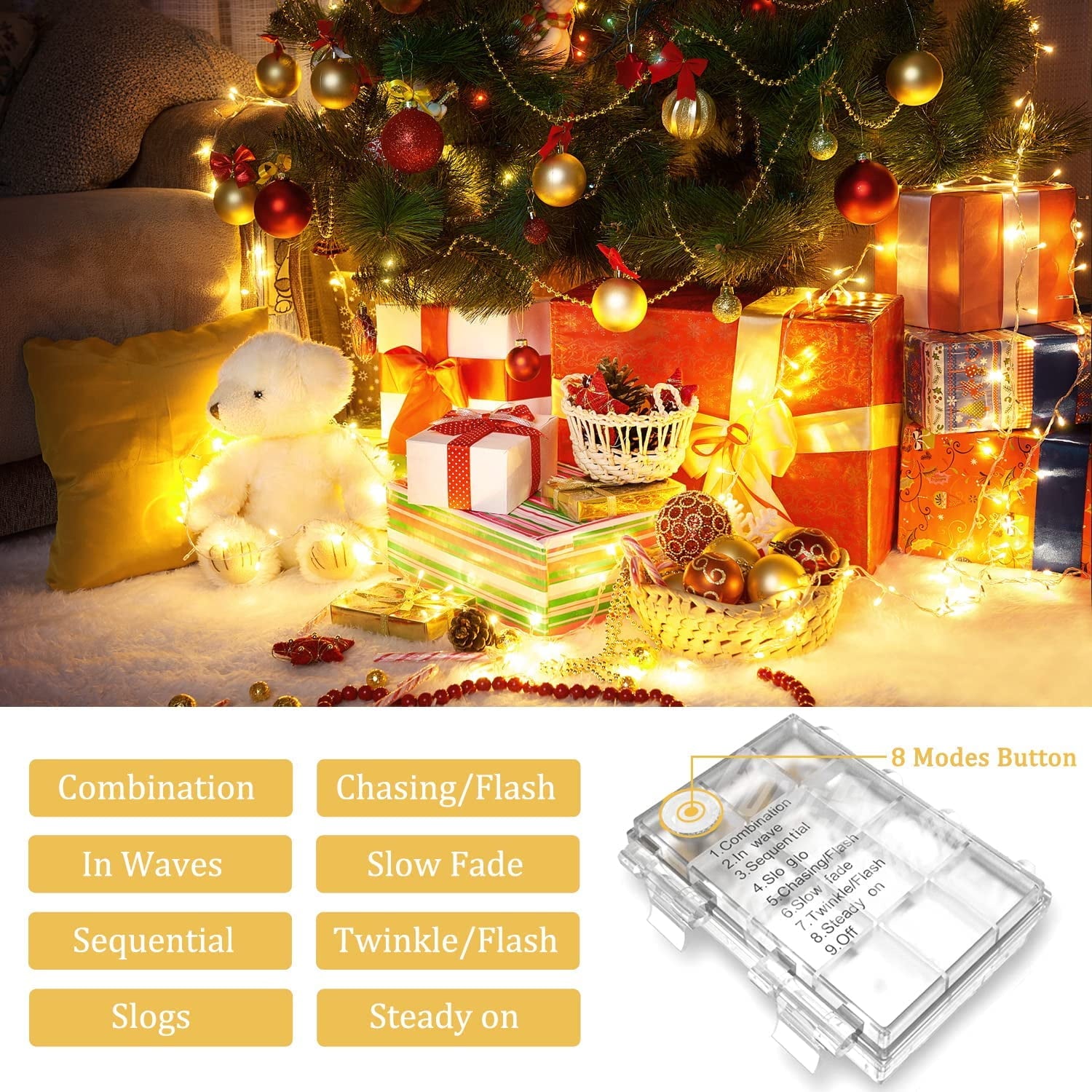 33ft 100 LED Pink Battery Lights for Bedroom, Pink Christmas String Lights with 8 Modes Remote Indoor Outdoor, Fairy Twinkle Lights for Room Party Tree Valentine