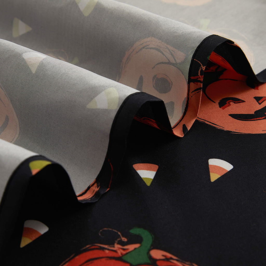 Way To Celebrate Jack-o'-Lantern Shower Curtain Set with 12 Hooks, Black