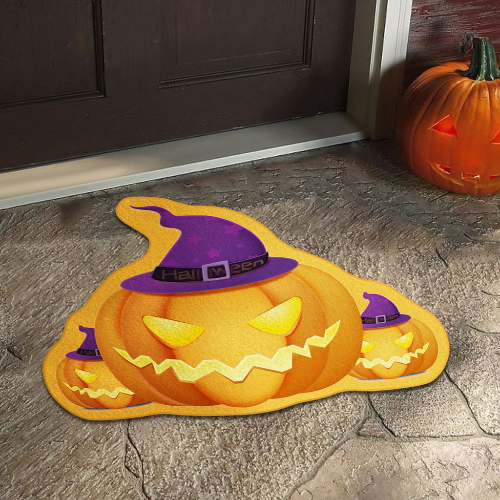Xuniizn Halloween Mat, 16X24" Velvet Halloween Door Mat for Outside Entrance, Spooky Halloween Rug for Outdoor & Indoor, Non Slip Washable Halloween Doormat, Halloween Bathroom Decor