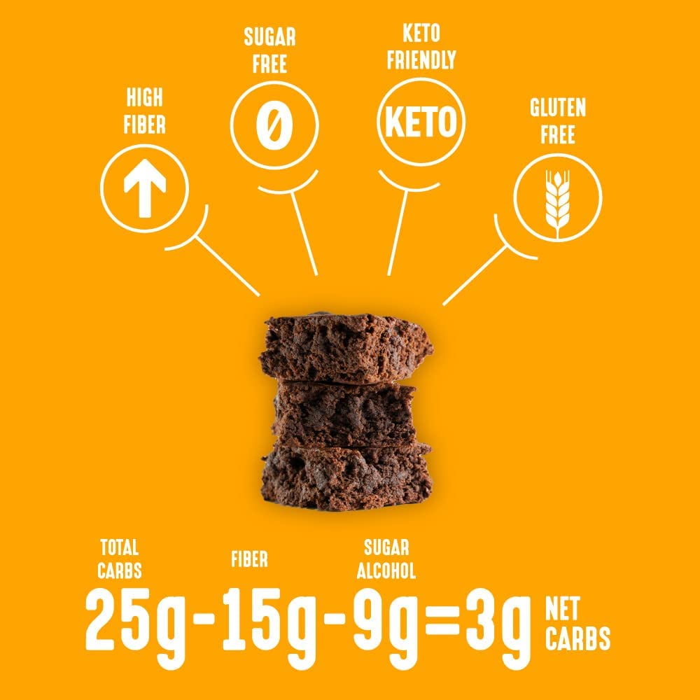 Lakanto Sugar Free Brownie Mix - Sweetened with Monk Fruit Sweetener, Keto Diet Friendly, Dutched Cocoa, High in Fiber, 3g Net Carbs, Gluten Free, Easy to Make (Pack of 3)