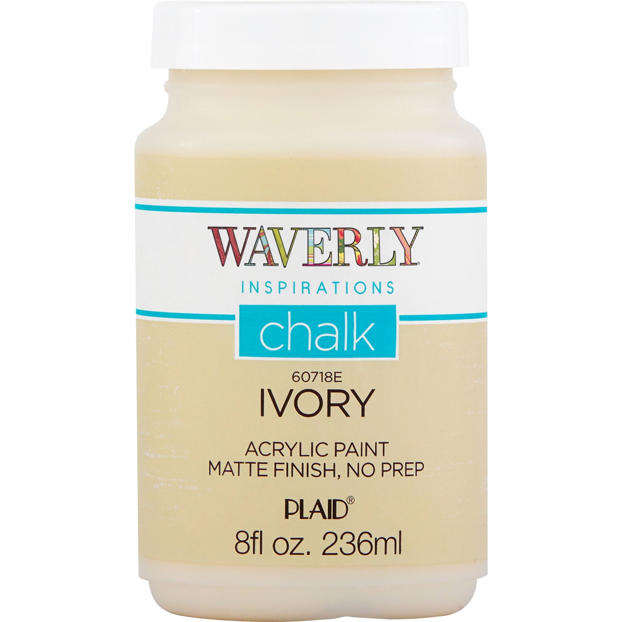Waverly Inspirations Chalk Paint, Ultra Matte Finish, White, 8 fl oz