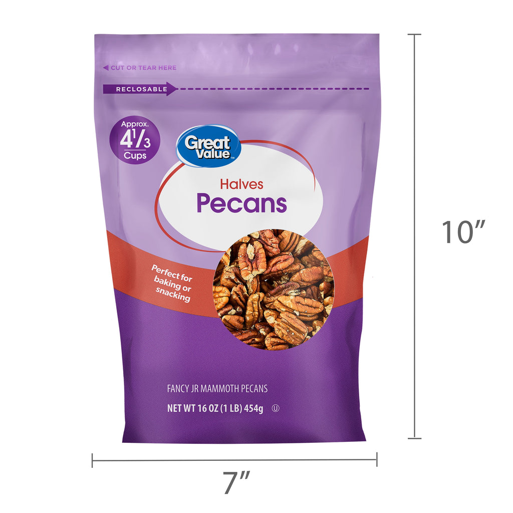 Great Value Pecan Halves, 16 oz