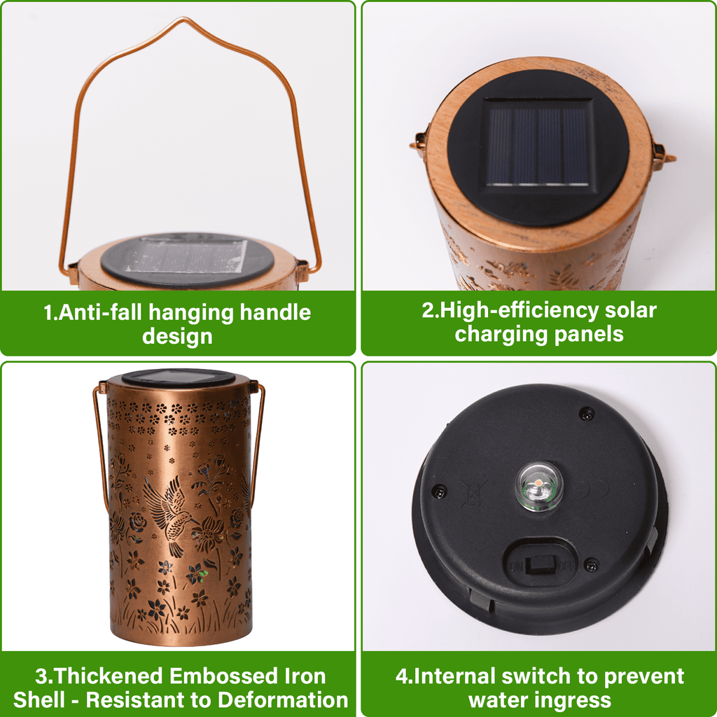 Colorful Solar Lanterns IP65 Outdoor Waterproof, Mother's Day Gifts for Women Mom Grandma - LED Colorful Sunflower Solar Lights Metal Hanging Lantern for Patio Yard Porch