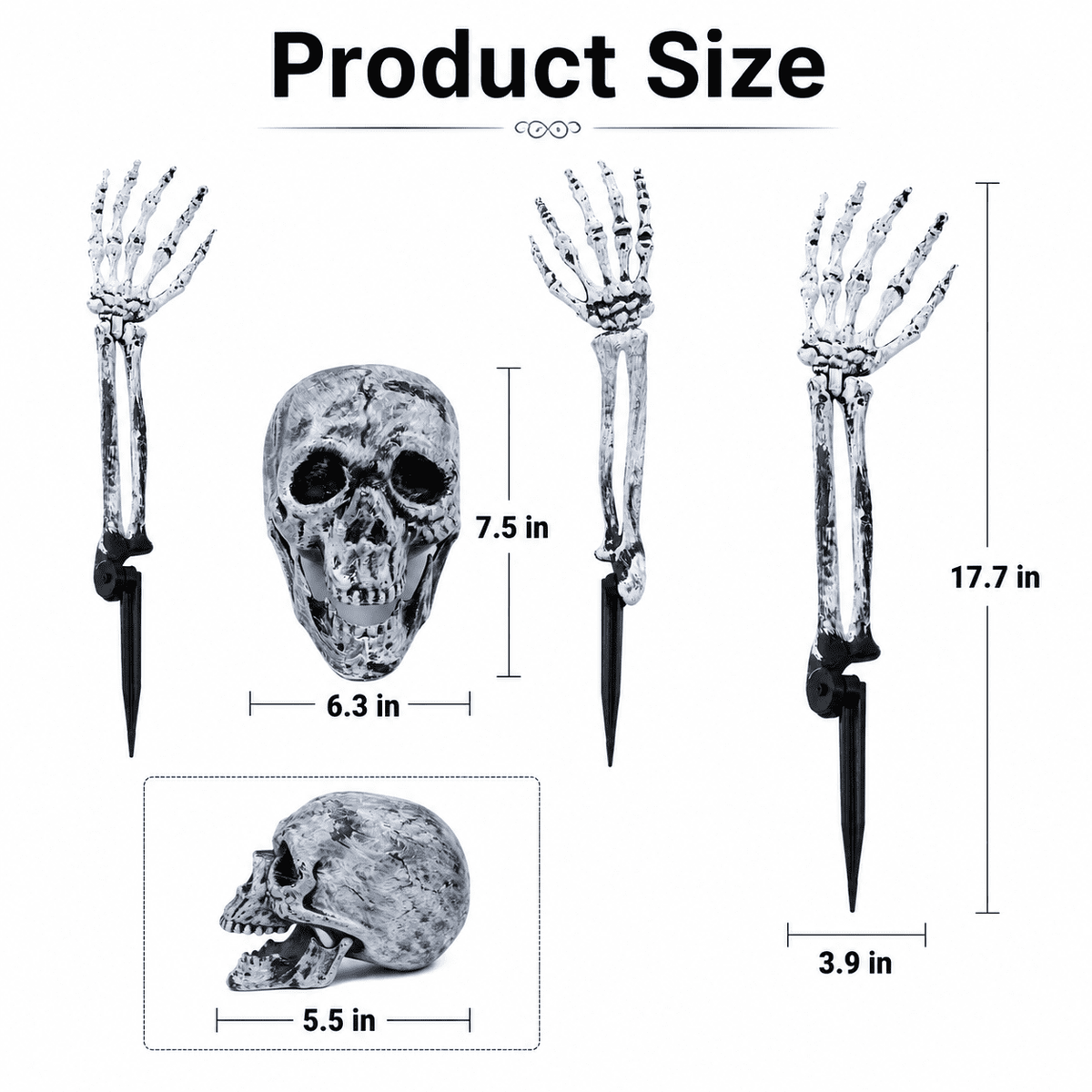 Kabuer Halloween Skeleton Decorations, Skeleton Stakes for Halloween Party Yard Outdoor Graveyard Props Decor