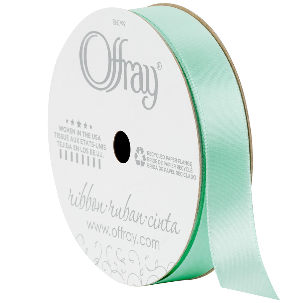 (3 pack) Offray Ribbon, Forest Green 5/8 inch Single Face Satin Polyester Ribbon, 18 feet