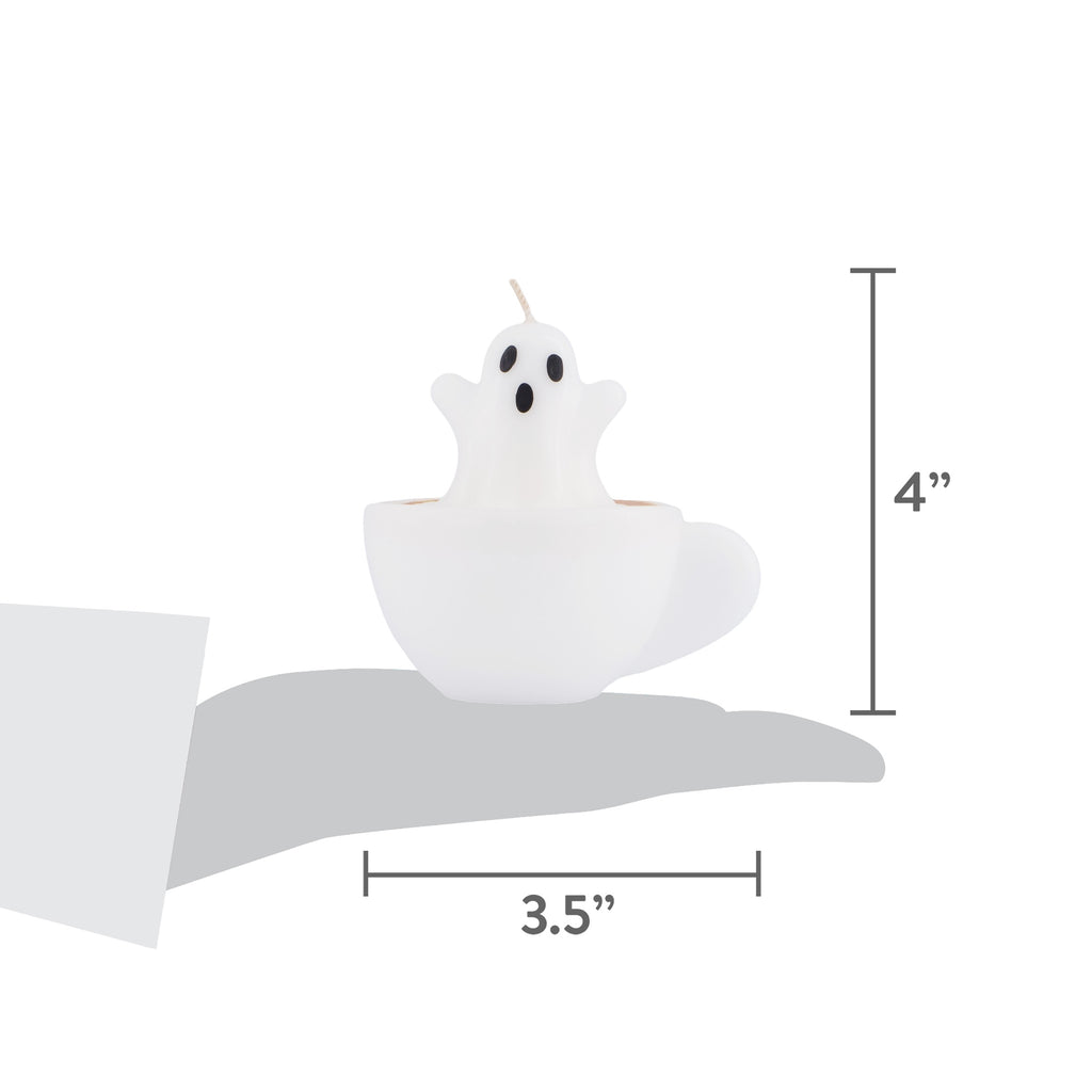 Ghost in Coffee Cup Candle, White, 4", Halloween by Way To Celebrate