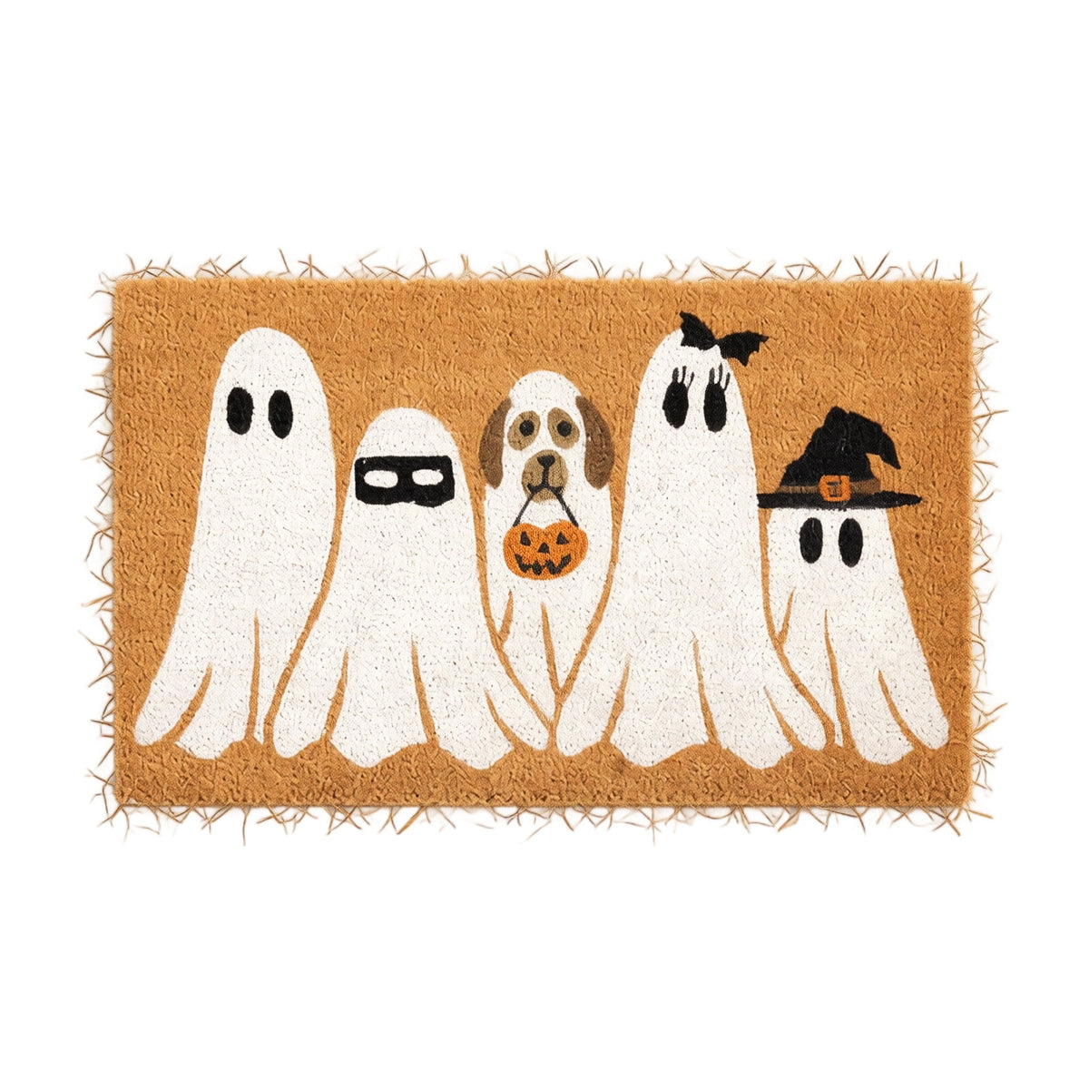 Halloween Ghost Door Mat 35.4 x 23.6 in, Washable Non Slip Crystal Velvet Rug, for Entryway Kitchen Bathroom and Halloween Decorations Outdoor
