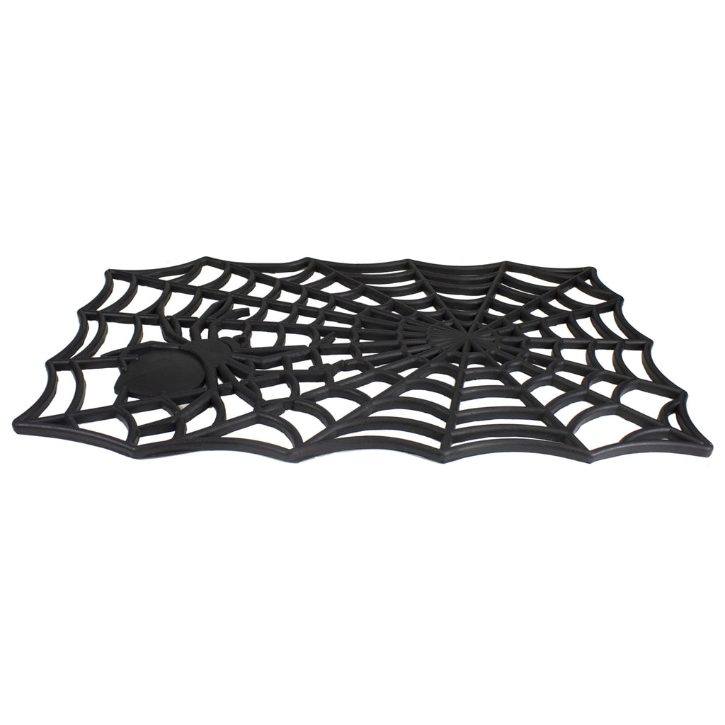 Northlight Spider Web Rectangular Halloween Doormat - Black - 18" x 30"