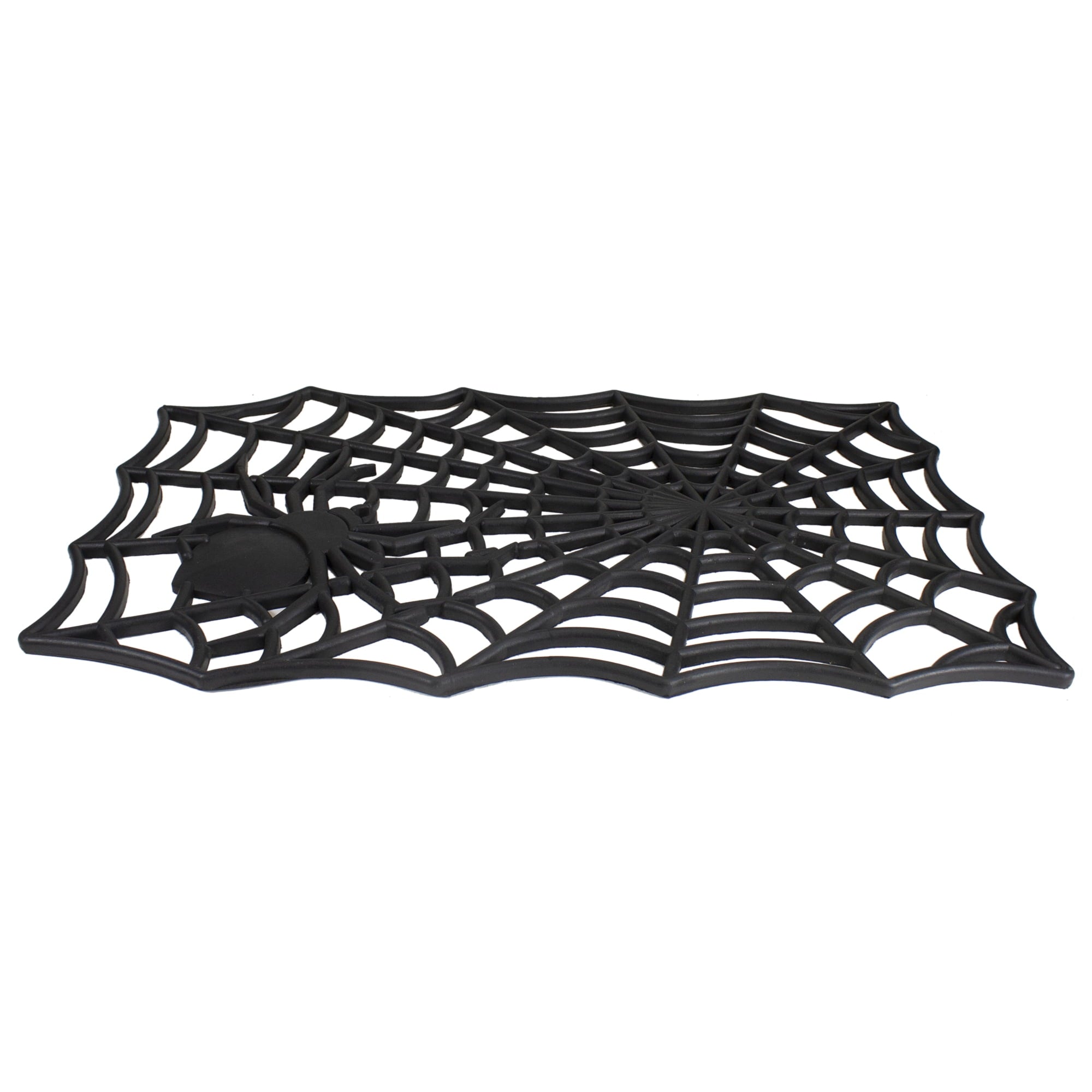 Northlight Spider Web Rectangular Halloween Doormat - Black - 18" x 30"
