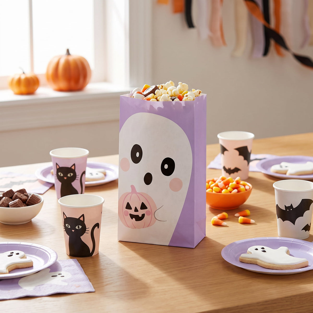 Ghost Paper Treat Bag, Multicolor, 6" x 10.5" x 3.5", Halloween by Way To Celebrate