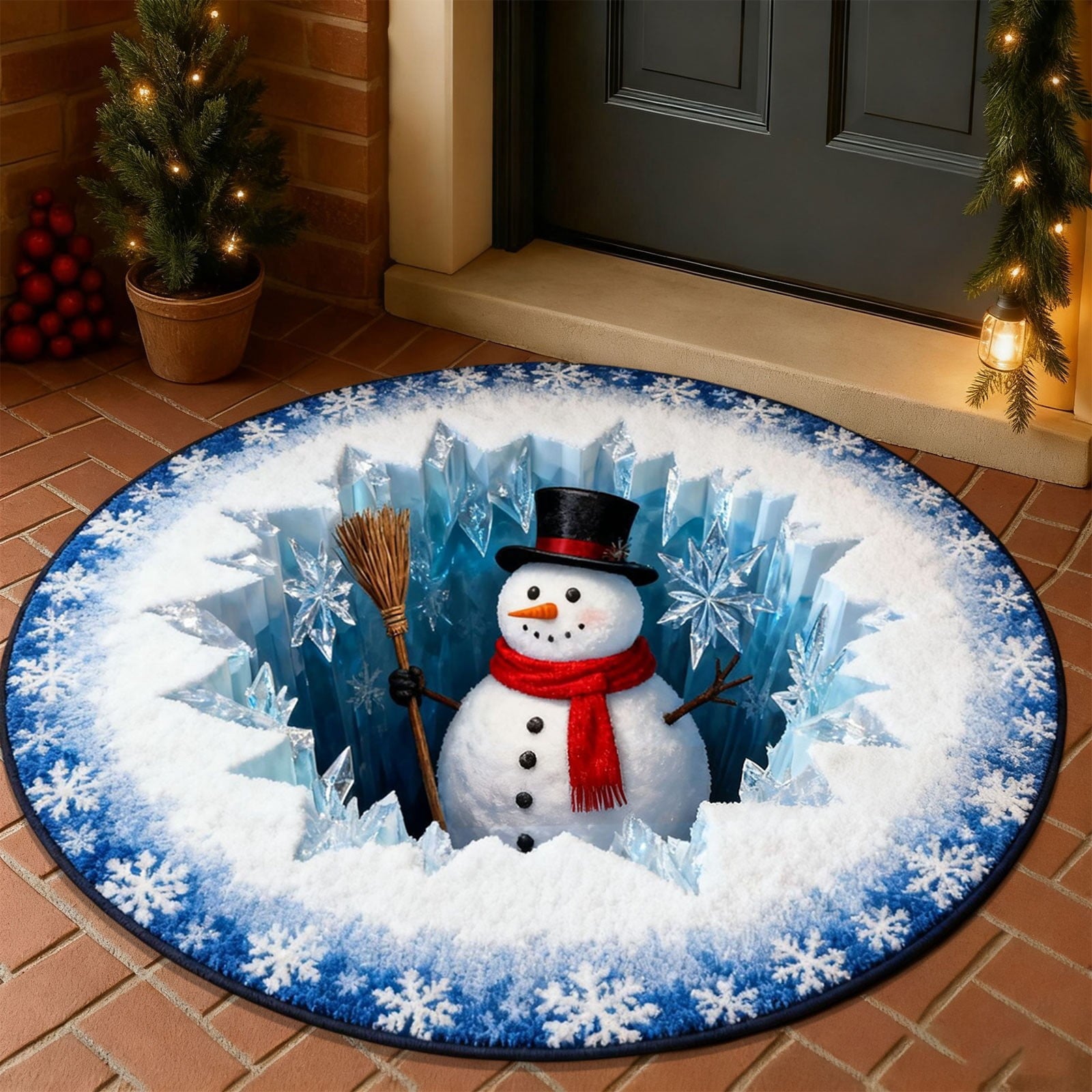 Mats Savings YZEGDCH Christmas Reindeer Rugs- Green Rugs for Living Room Christmas Doormat Indoor Outdoor Entrance Floor Rug Non Slip Winter Christmas Decor Rubber Welcome Mats