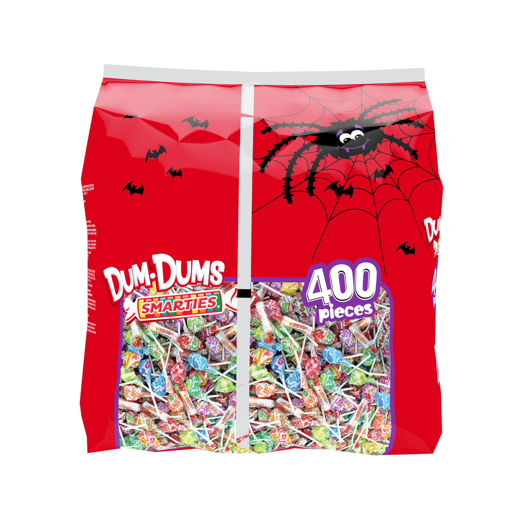 Dum Dums & Smarties Halloween Allergen-Free, Assorted Candy Mix Lollipops & Suckers, Hard Party Candy Bags, 400 Count
