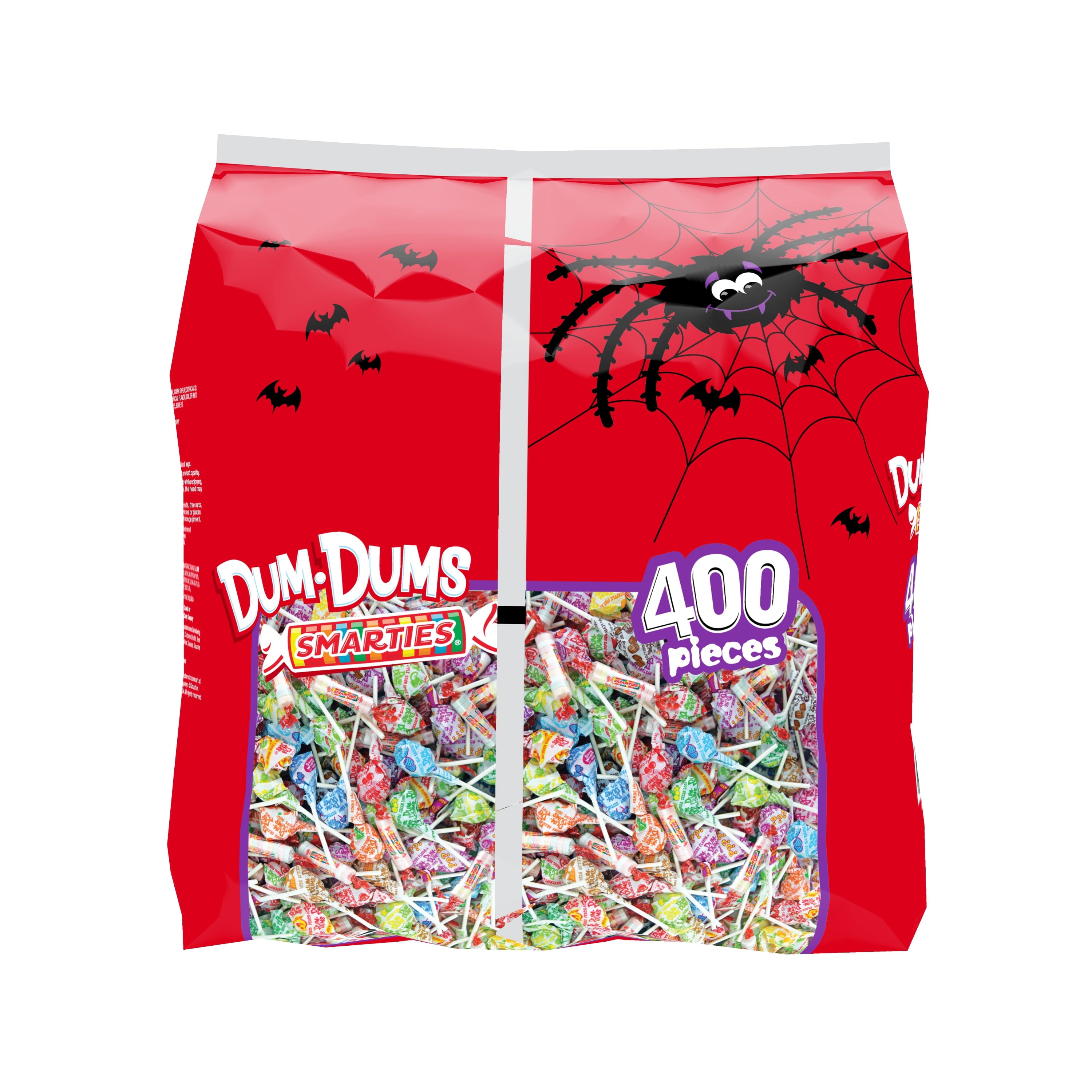 Dum Dums & Smarties Halloween Allergen-Free, Assorted Candy Mix Lollipops & Suckers, Hard Party Candy Bags, 400 Count