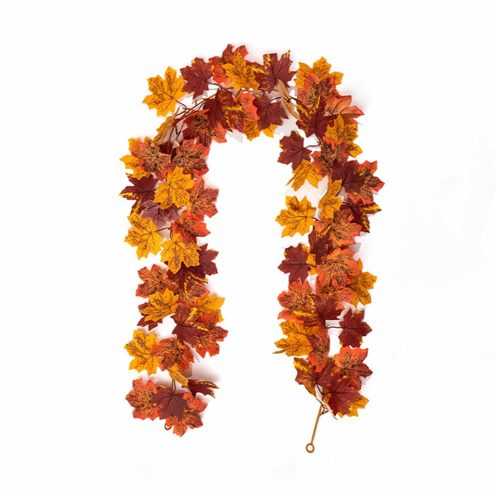 WKSCLPAI Halloween Maple Leaf Garland, Fall Vine Wreaths for Autumn Festivities Decor,Seasonal Garlands for Home,Halloween & Fall Decorations