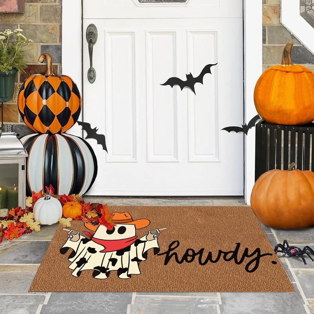 Fnyoxu Halloween Decorations, Halloween Thanksgiving Pumpkins Doormat Rug - Non-Slip Entrance Doormat Rug Indoor for Home/Bathroom/Kitchen/Bedroom